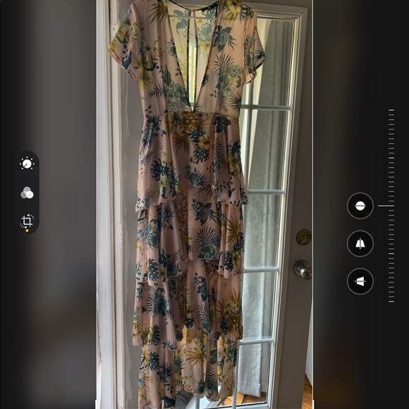 Missguided Pink Tropical Print Ruffle Dress - Picture 1 of 11